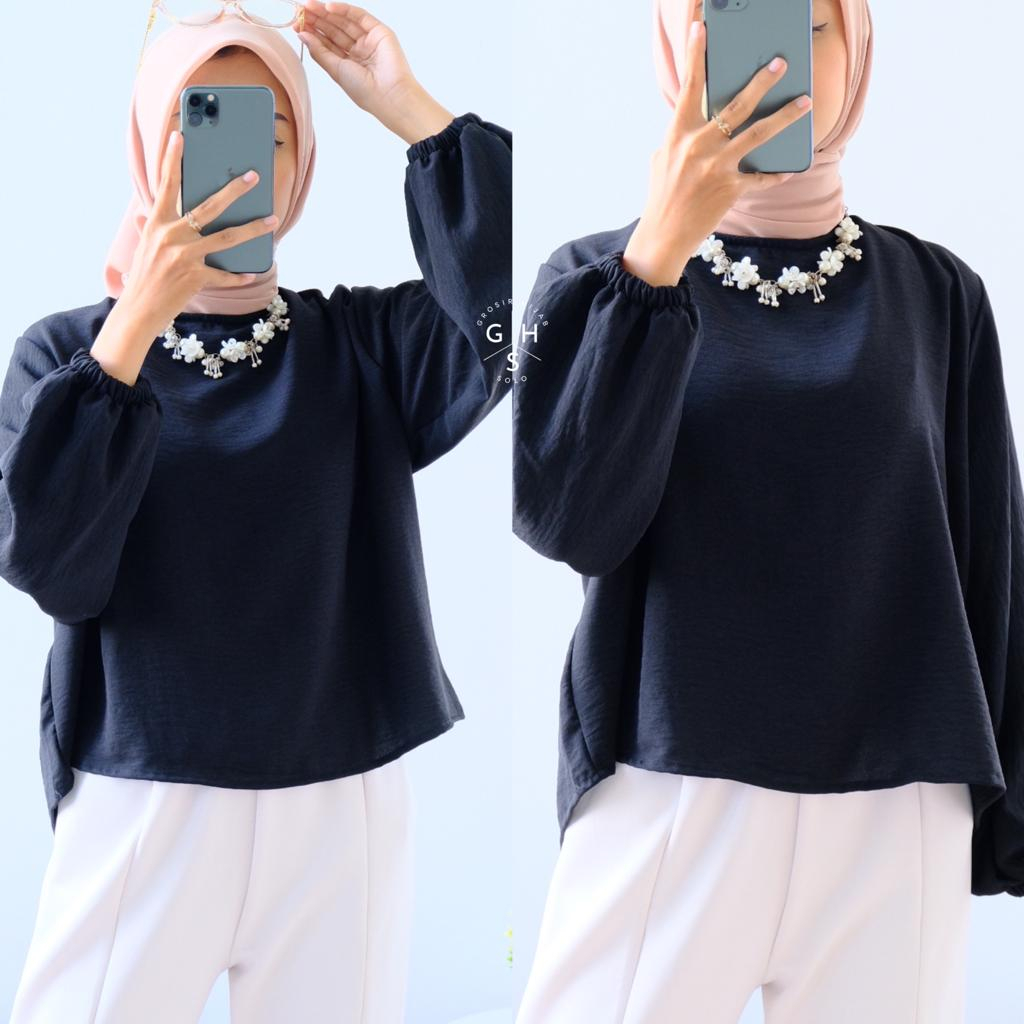 CLARA BLOUSE OVERSIZE ATASAN WANITA KEMEJA CRINCLE AIRFLOW PREMIUM (RPA)