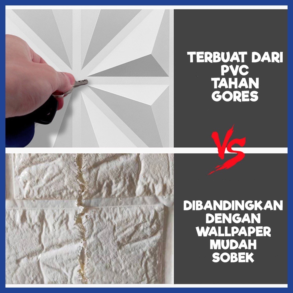 WALLPANEL 3D DINDING PVC 50X50CM DAN 30X30CM | WALLPAPER DINDING DEKORASI 3D | Wall Pannel PVC 3D Timbul Modern Home Decor Wall Interior Dinding