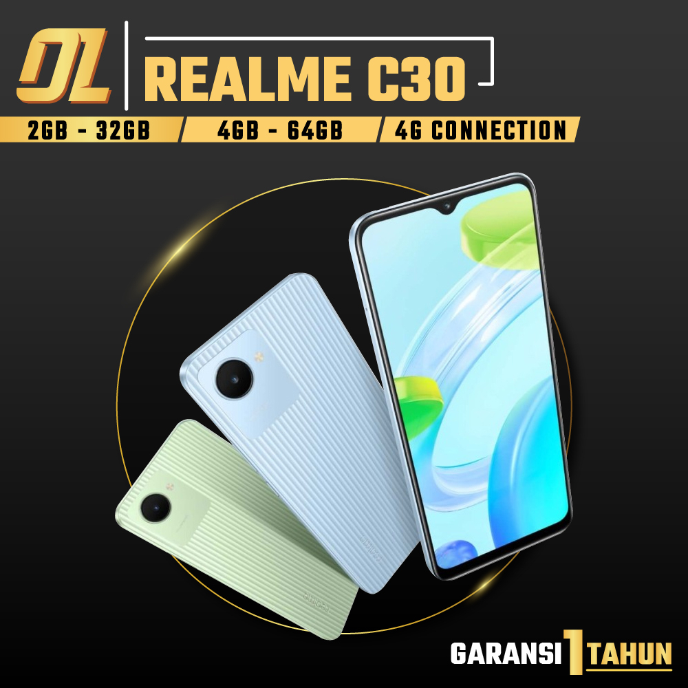 Realme C30 C30s 2/32 3/32 4/64 RAM 2GB 3GB 4GB ROM 32GB 64GB 2 3 4 32 64 GB HP Smartphone Android