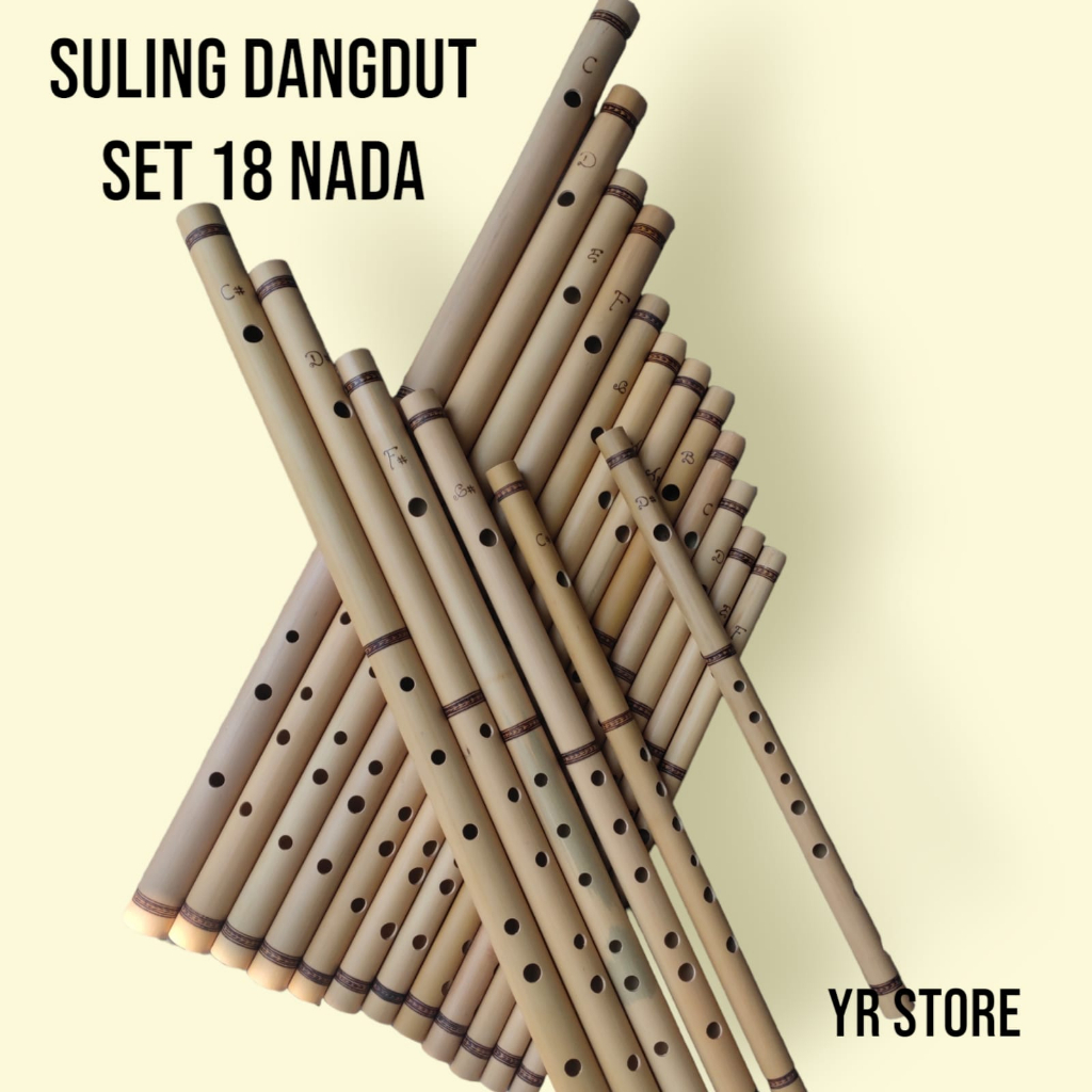 suling bambu suling dangdut set 18 biji suling dangdut tradisional suling bambu