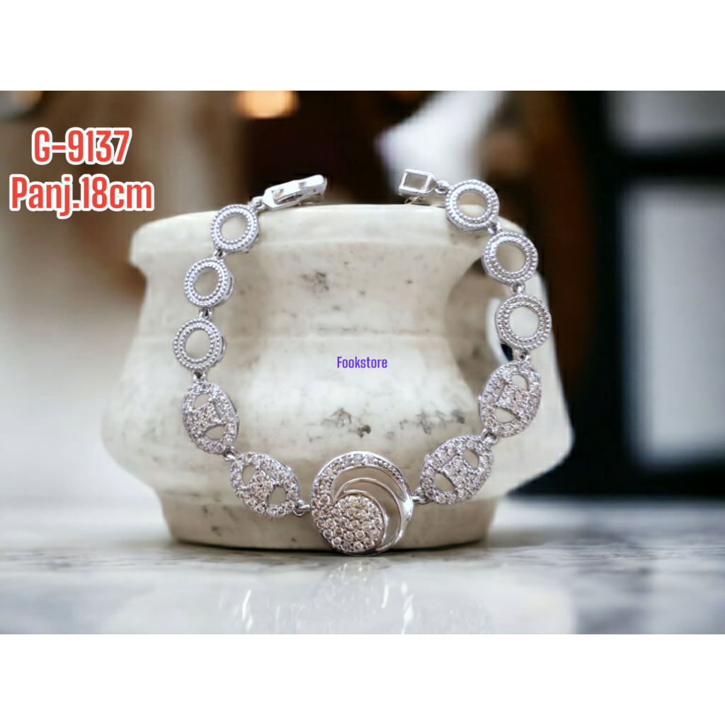 GELANG RANTAI DEWASA MOTIF PERMATA PERHIASAN IMPORT/G-9136/G-9137