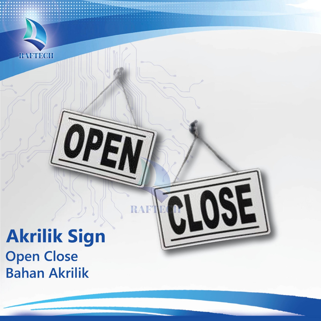 Papan pintu 'open close' gantung / door sign block open close akrilik