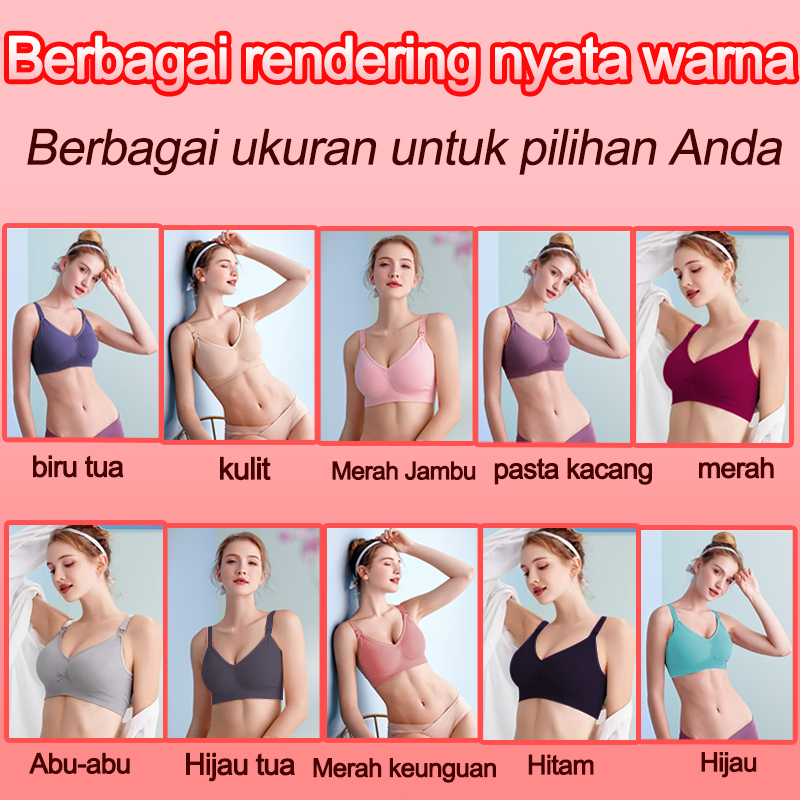 Bra Menyusui tanpa kawat seamless bh wanita ibu hamil Nursing Cup besar jumbo bra busui Kait 3 breastfeeding ANGEL MOMMY 937