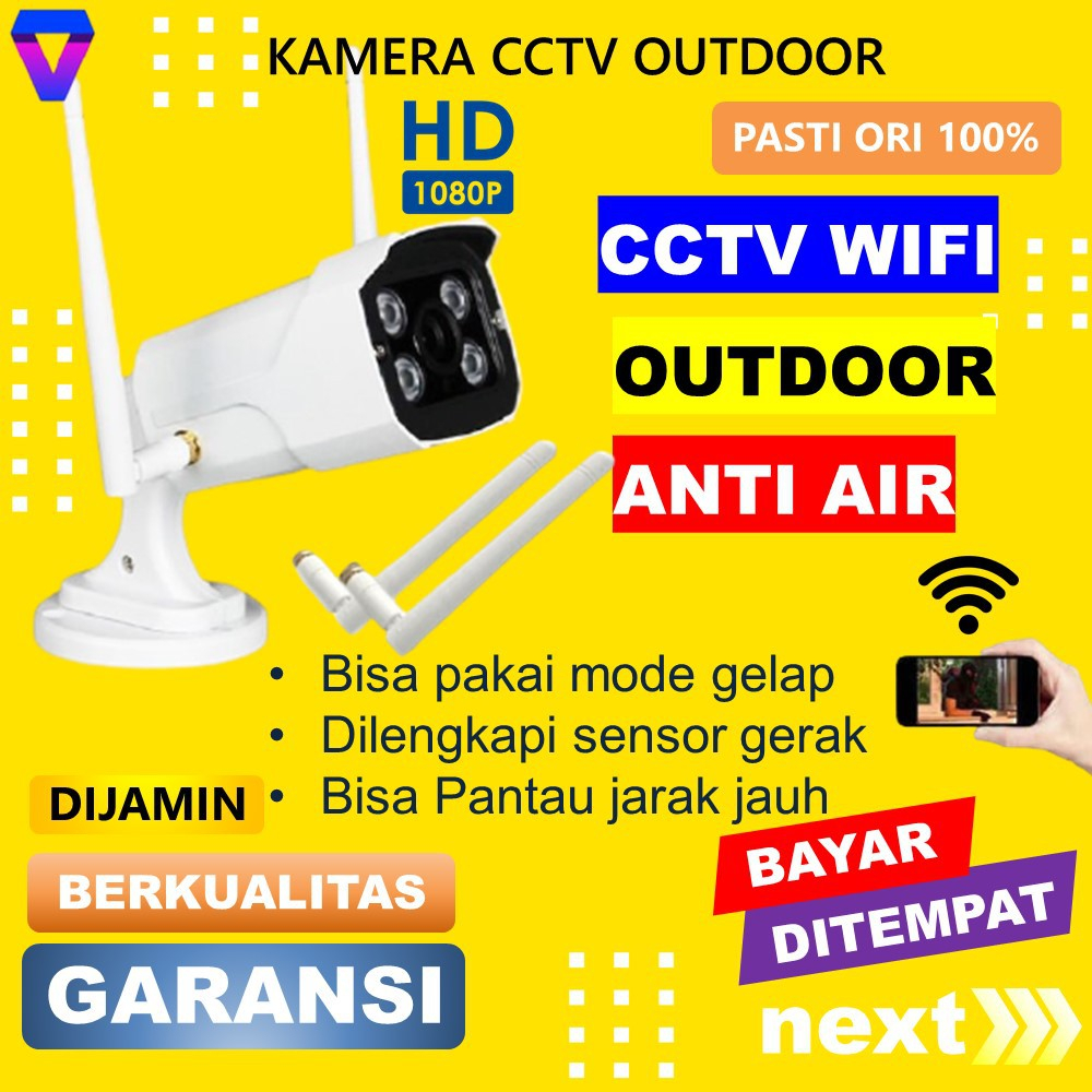 KAMERA CCTV OUTDOOR V380 PRO CAMERA PENGINTAI IP CAMERA KONEK HP WATERPROOF WIRELESS JS39