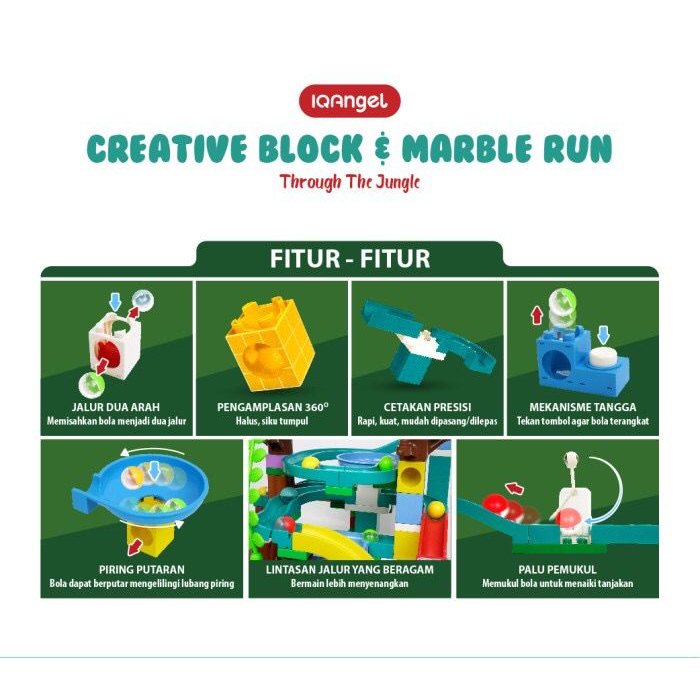 Mainan Edukasi - IQ Angel Creative Block Through The Jungle IQ1029 - Mainan Block Anak