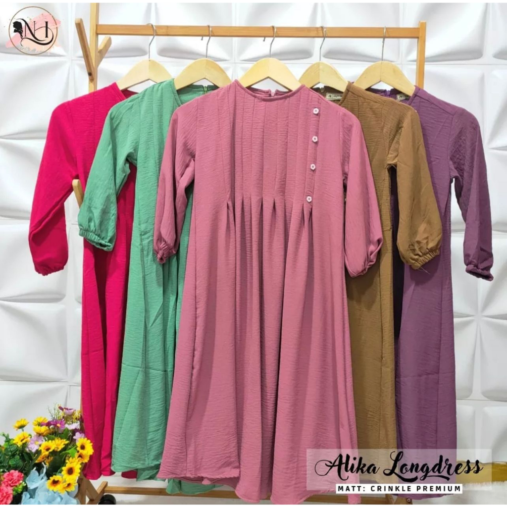PROMO-GAMIS ANAK PEREMPUAN PREMIUM GAMIS ALIKA LONGDRES BAHAN KRINKLE AIRFLOW UMUR 3-12 TAHUN BAJU ANAK PAKAIAN ANAK DRES PREMPUAN TERBARU