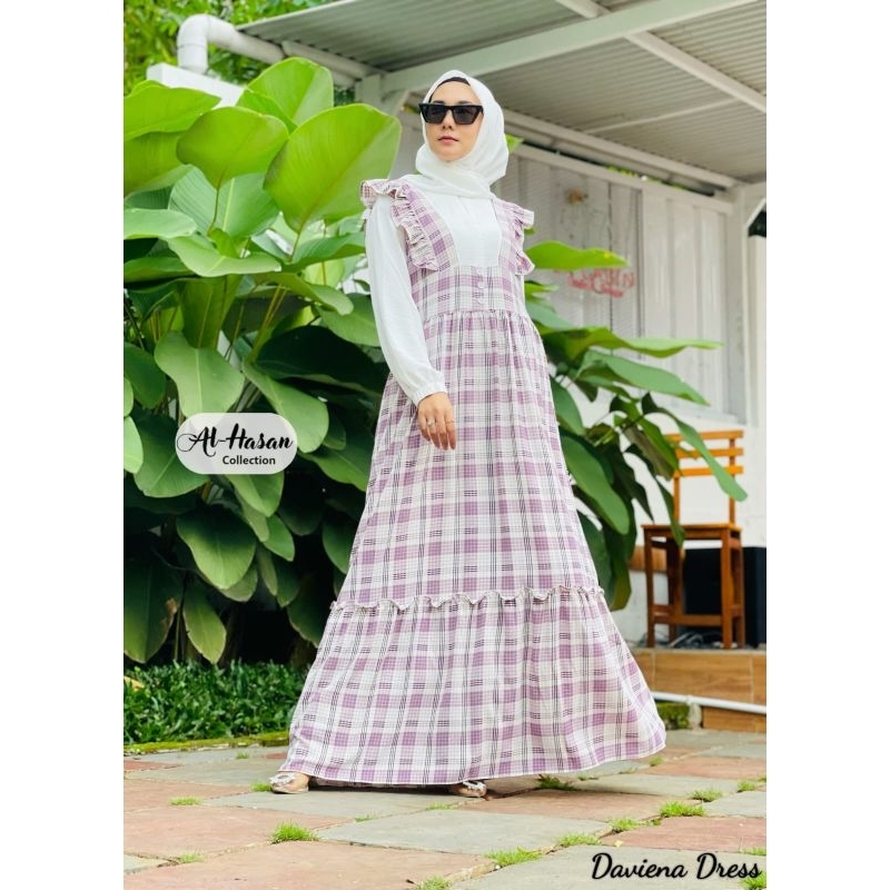 DAVIENA DRESS / DRESS CRINKLE PREMIUM / GAMIS CRINKLE AESTHETIC / GAMIS  LEBARAN MURAH