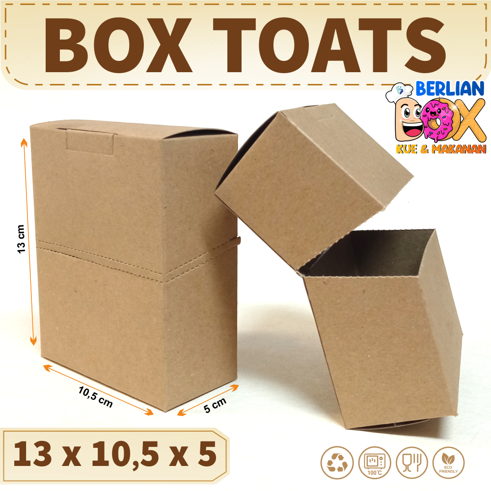Box Toast Take Away Kraft Polos Paper Tray Dus Kemasan Roti Toast Box Alas Roti Tempat Roti