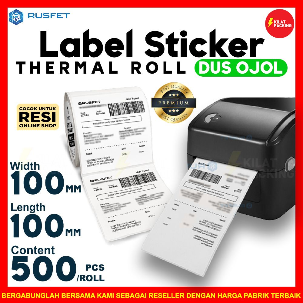 

Label roll thermal resi online 500pcs stiker sticker thermal A6 rusfet dus ojol