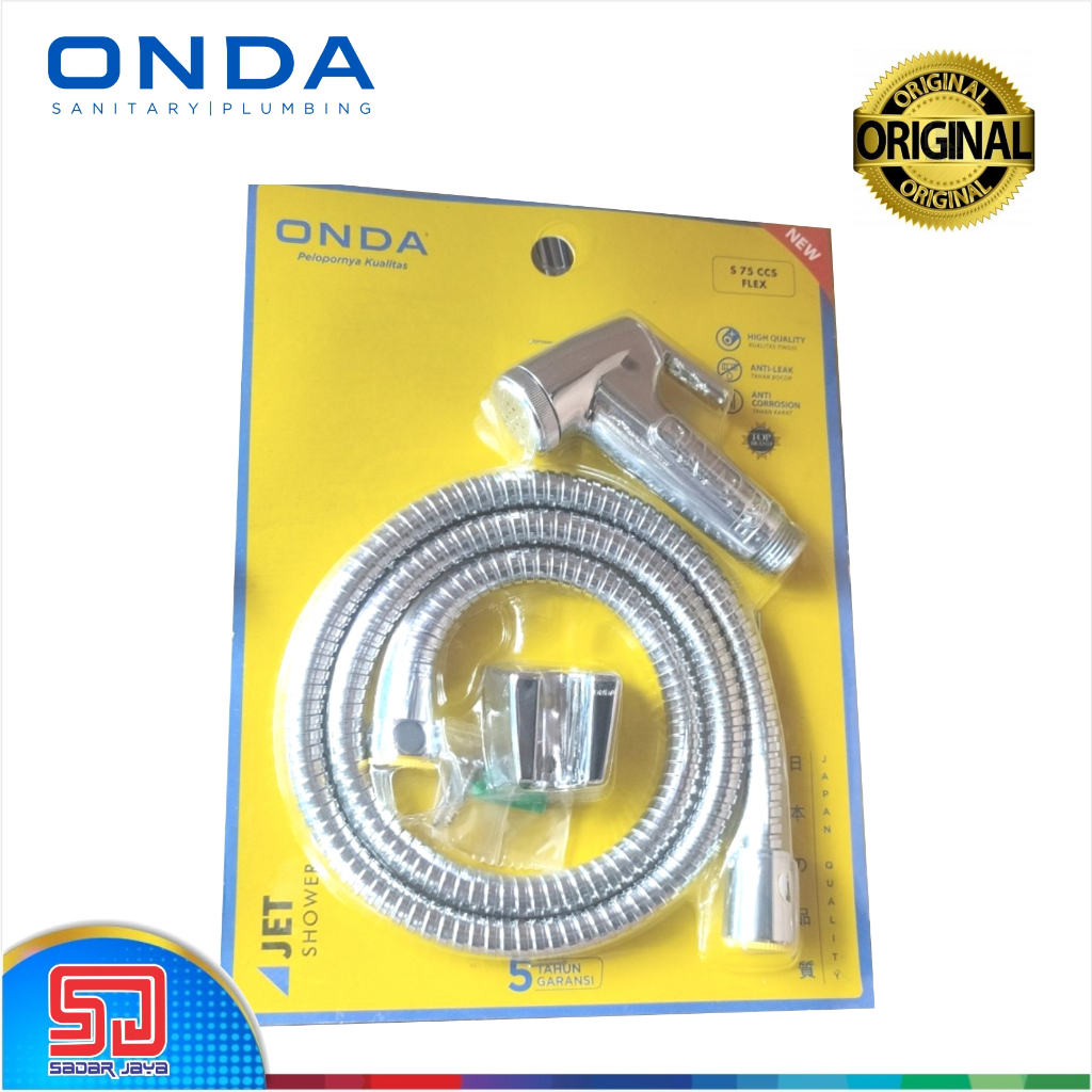 ONDA S 75 CCS FLEX Jet Shower Cebok Flexible Hose Bidet Spray Chrome Selang Fleksibel 1/2&quot;