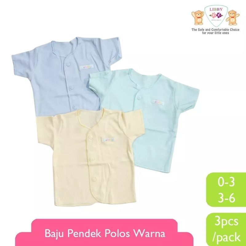 Libby Polos Warna Pendek/ Panjang Kancing Depan Baju Harian Anak baju Atasan Anak