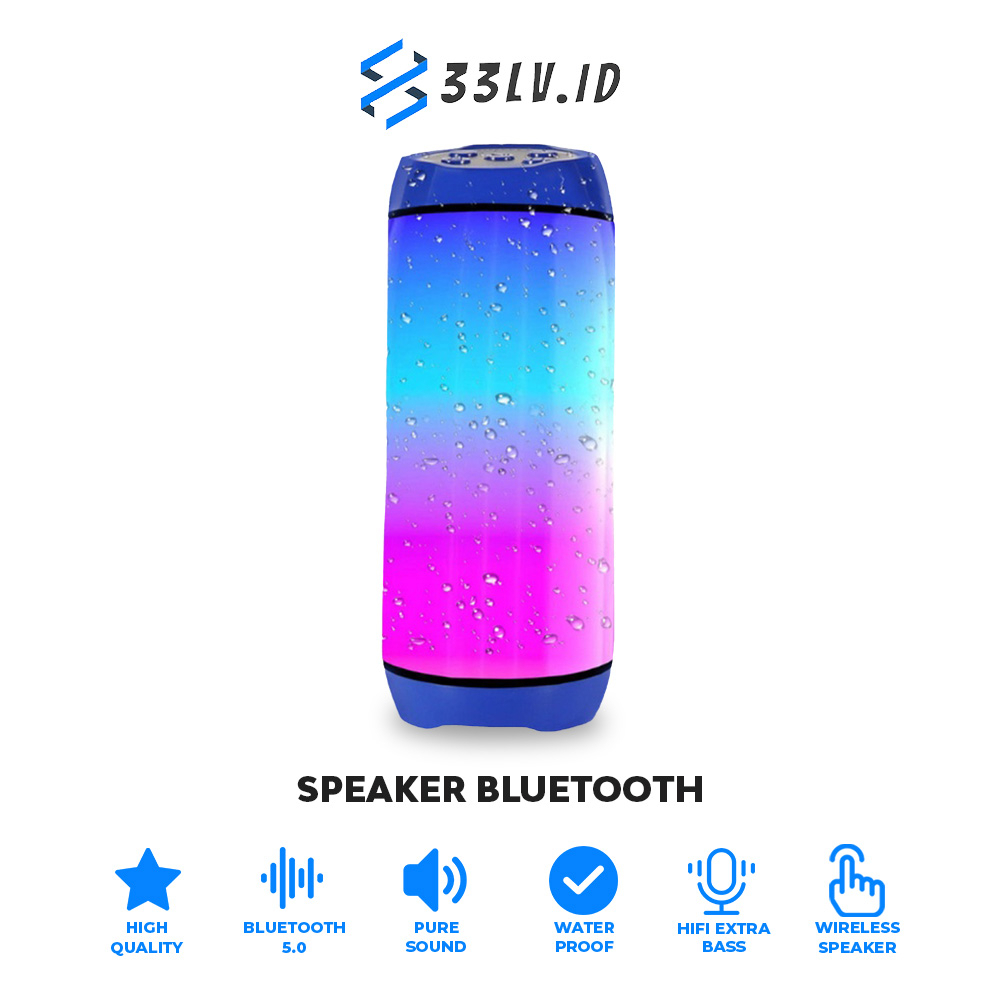 【33LV.ID】Speaker Bluetooth 5.0 TS 100 LED Pulse Wireless USB SUPER BASS MINI