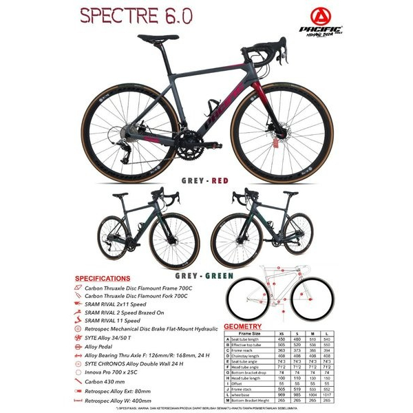 Sepeda Balap Roadbike RB Pacific 700c spectre 6.0