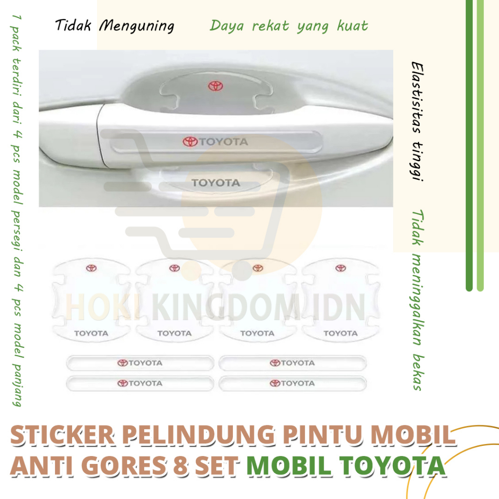 Stiker Pelindung Gagang Pintu Mobil Anti Gores 8set