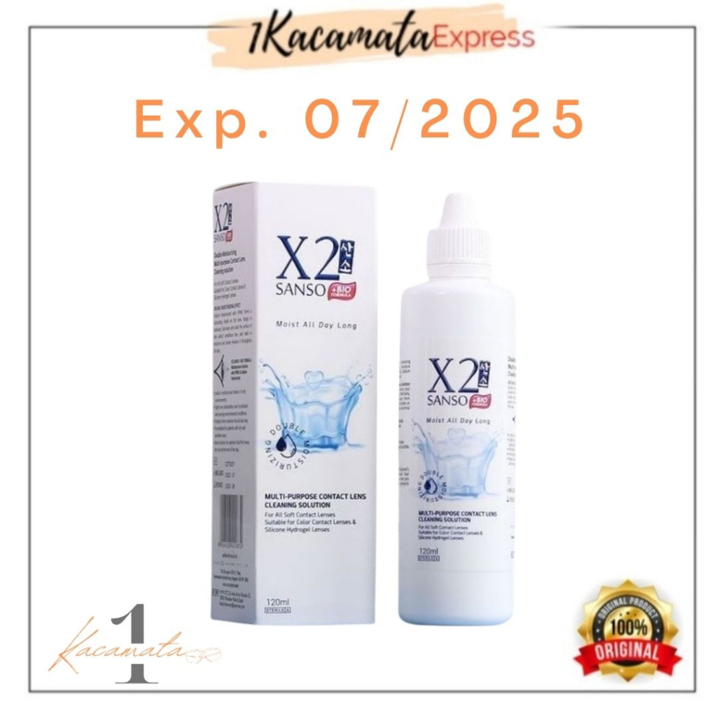 AIR PEMBERSIH X2 SANSO + BIO FORMULA MOIST 120ML CAIRAN SOFTLENS