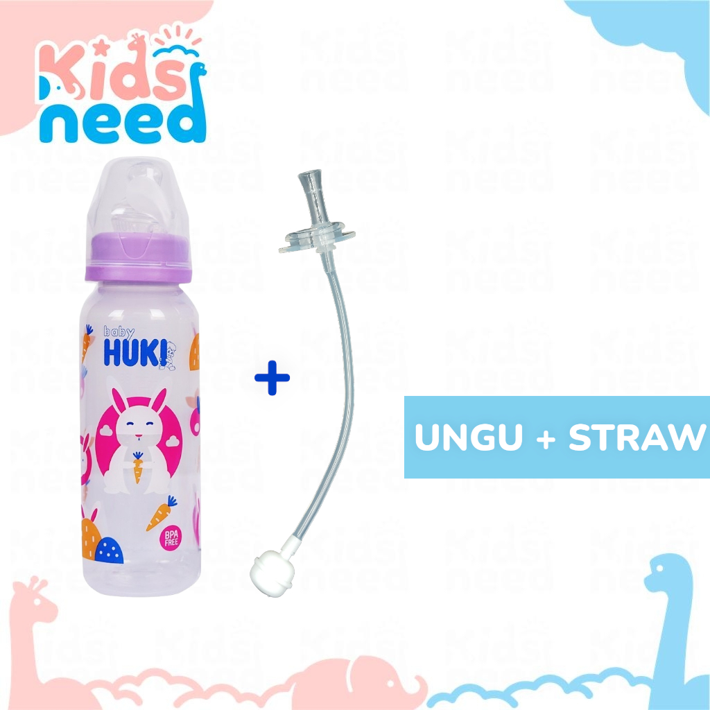 PAKET MURAH Botol Minum HUKI Lengkap + Sedotan 240ml