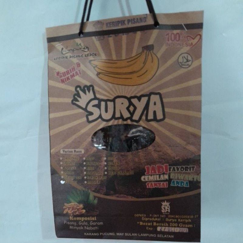 

keripik pisang kepok lumersurya 200gr,keripik berselimut coklat lumer enak dan renyah