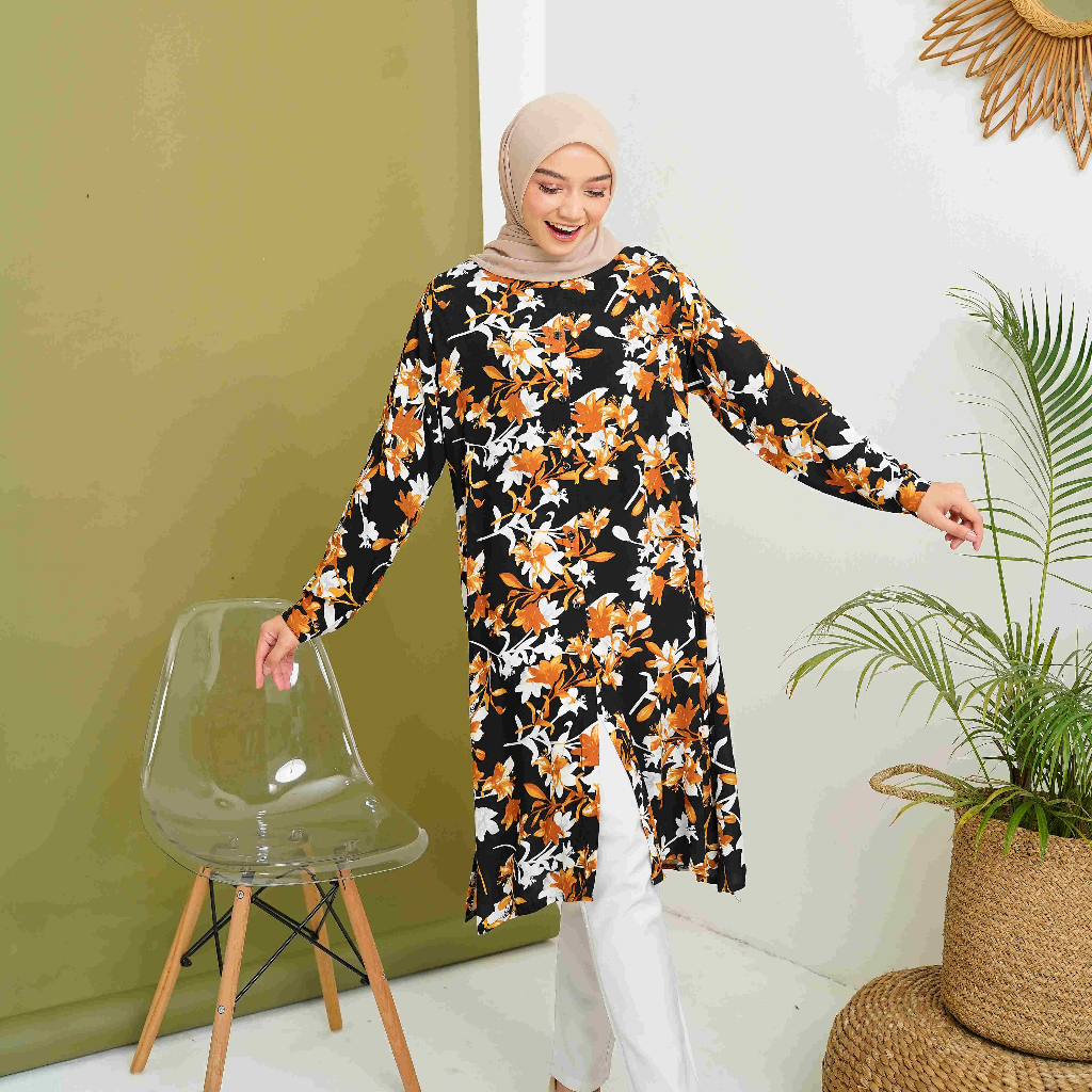 JUMBO - LONG TUNIK JUMBO LD120 RAYON VISCOSE PREMIUM BUSUI/TUNIK RAYON MOTIF TERBARU SERI 4