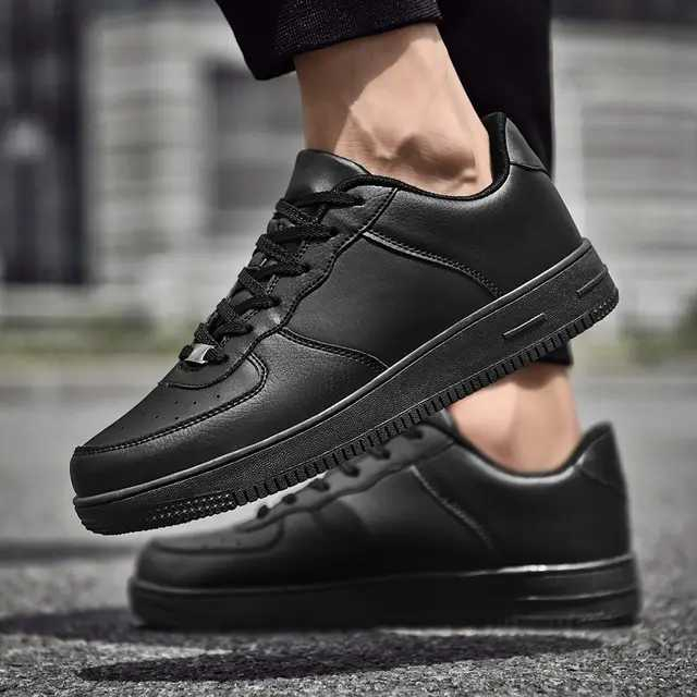 Furenic Low Sepatu Sneakers Casual Pria Wanita Hitam Sekolah Santai Kerja