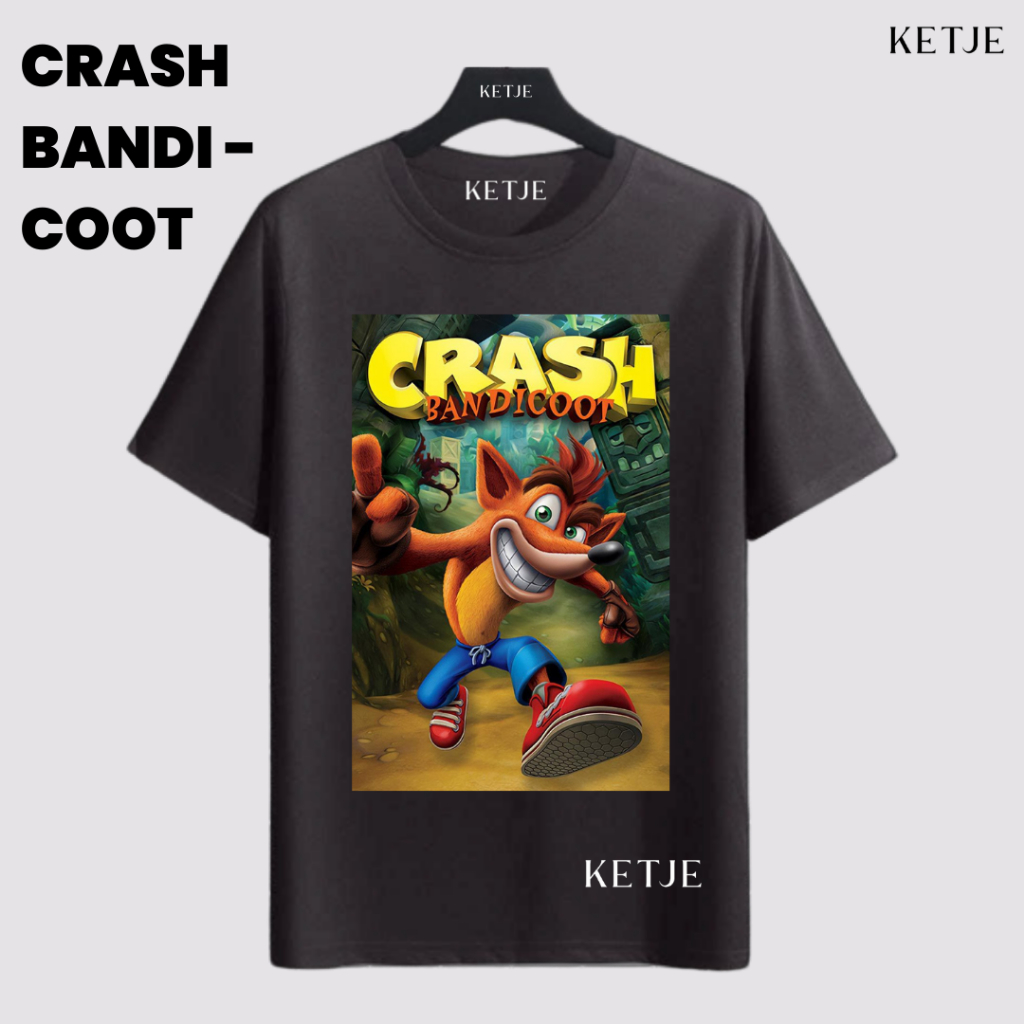 Kaos Crash Bandicoot - Crash Bandicoot In The Forest | Kaos Baju Distro Pria Wanita T-shirt Premium 