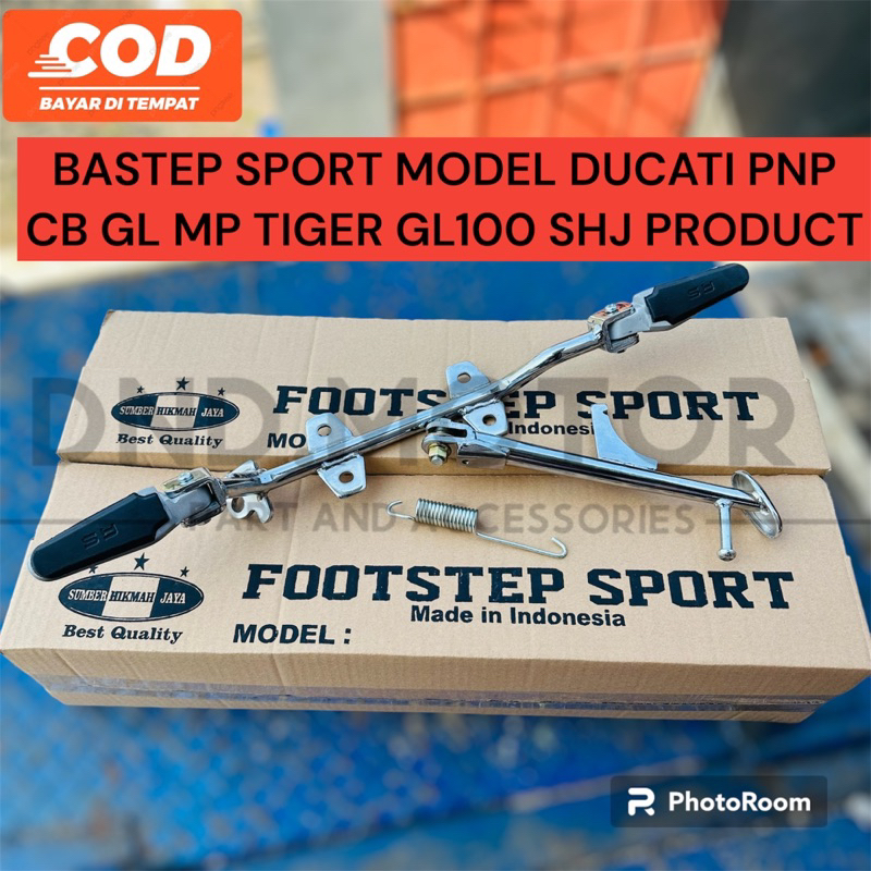 BASTEP POSTEP FOOTSTEP FOSTEP DEPAN MODEL DUCATI PRODUK SHJ BAHAN TEBAL SET JAGANG SAMPING MODEL NINJA KERUCUT 25cm PNP CB GL MP GL100 TIGER MPMONO