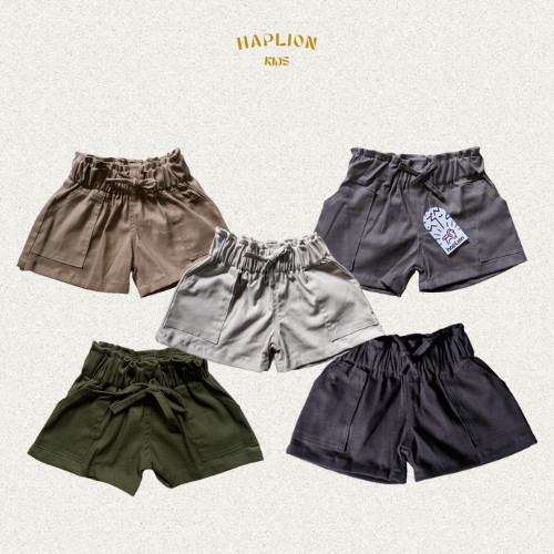 Hot Pants Viona Katun Chinos Anak Perempuan Saku Celana Pendek 1-6 Tahun Premium | Haplion Kidswear