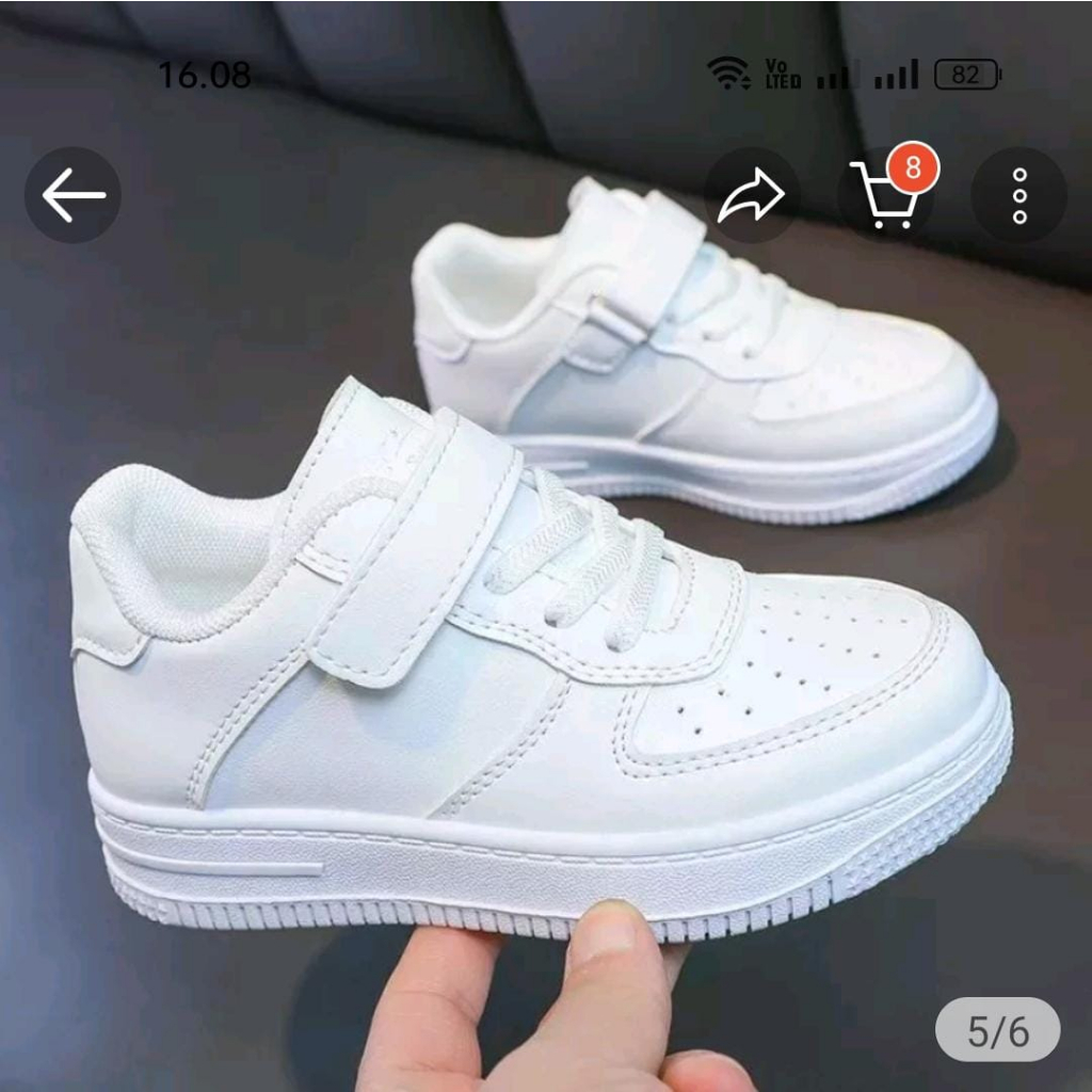 SEPATU SNEAKERS ANAK PUTIH POLOS