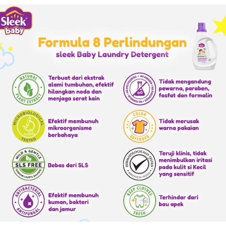 sleek baby laundry detergent 4L//READY STOCK