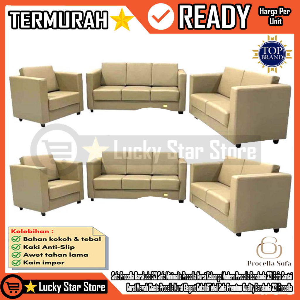 [Kargo] Sofa Procella Barakuda 321 Sofa Minimalis Clasic Sofa Keluarga Kursi Mewah Barakuda Procella