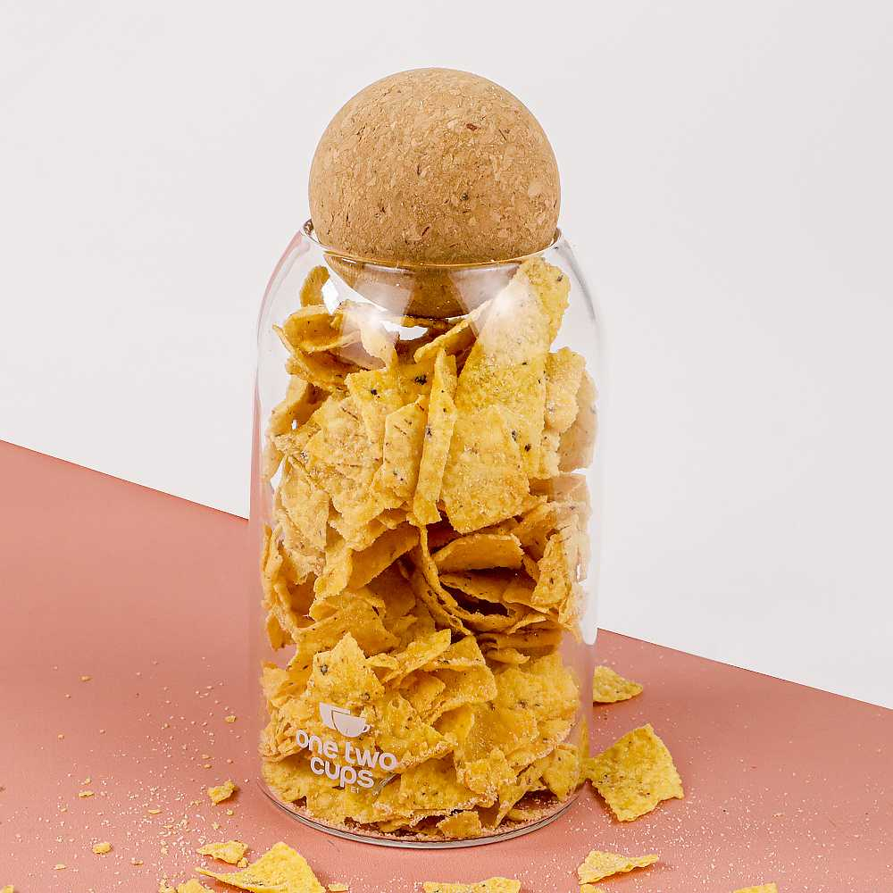 Toples Kaca Penyimpanan Makanan Glass Storage Jar Tempat Simpan Snack Cemilan Desain Unik Material Berkualitas