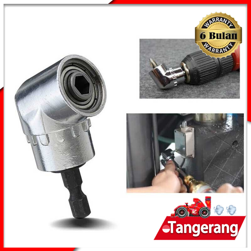 Mata Bor Extension Siku L Angle 60mm 1/4&quot; Right Angle Drill 1/4inch 105°