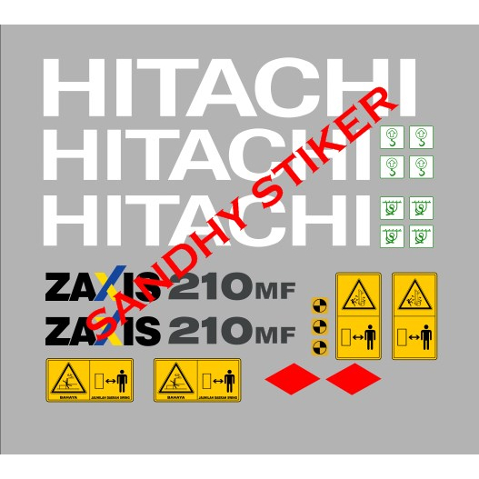 Stiker Alat Berat HITACHI Zaxis 210 MF sticker Excavator