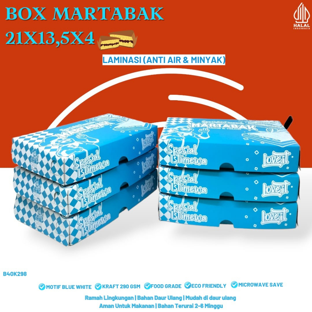 Dus Martabak Box Martabak Laminasi (B40K298-21X13.5X4 Cm)