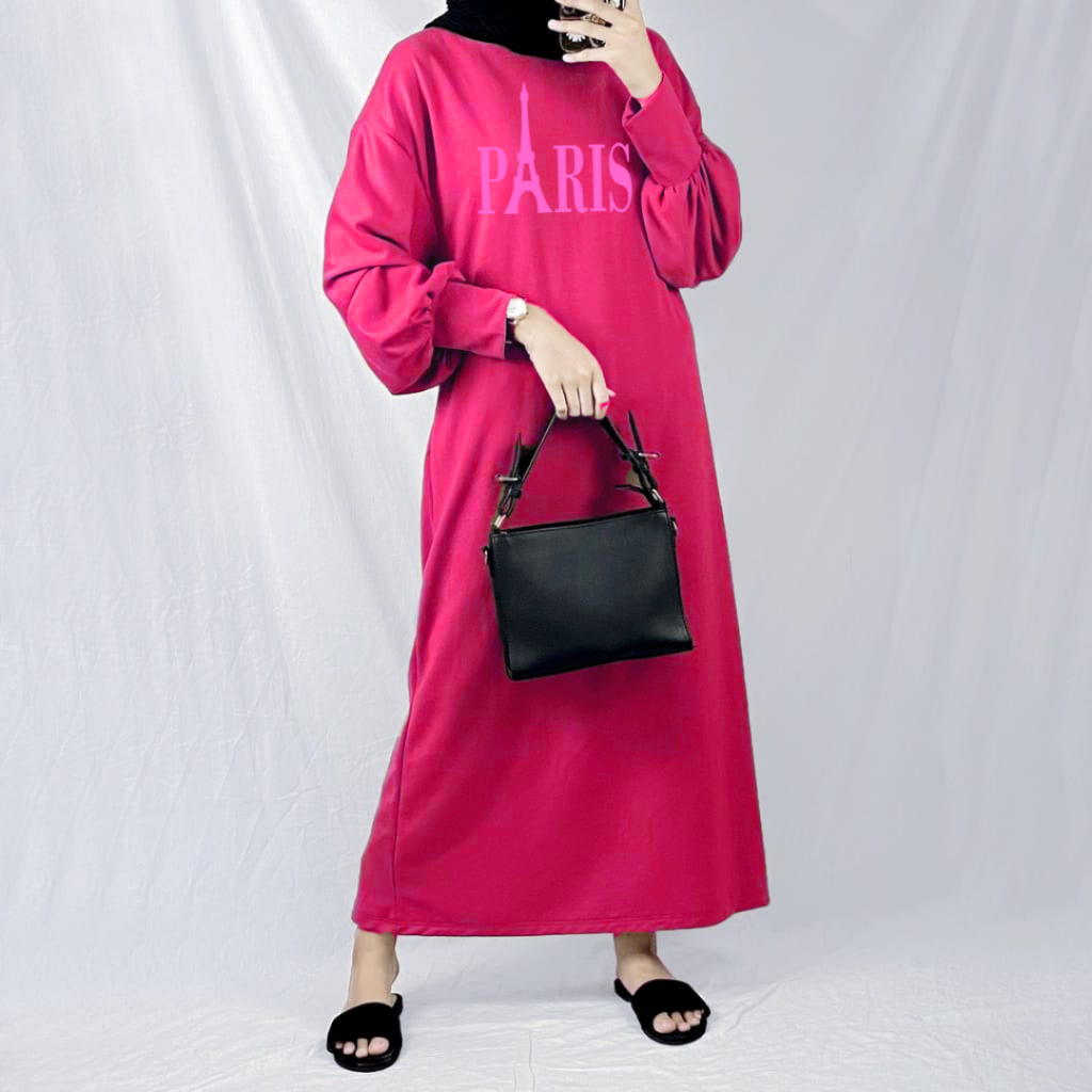 Gamis Lengan Balon Paris / Dress Wanita Muslim