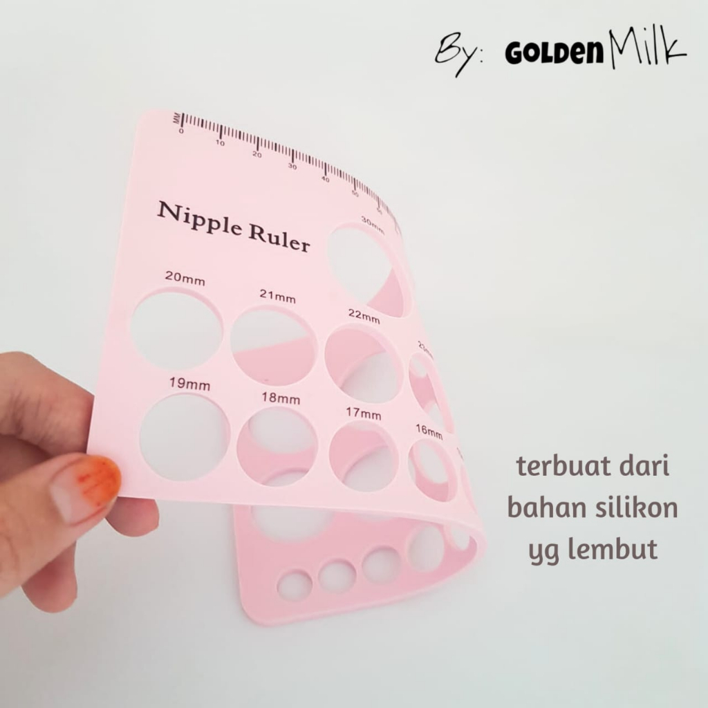 Golden Milk Silicone Nipple Ruler / penggaris untuk menentukan ukuran corong pompa asi / BPA FREE / kinmade / Spectra / Penggaris pengukur corong pompa asi / alat ukur / corong pompa asi /penggaris / busui /perlengkapan busui