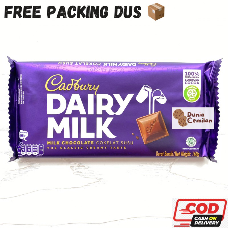 [TERMURAH!] Cadbury Dairy Milk LARGE 160gr SATUAN - Coklat Cadbury Susu