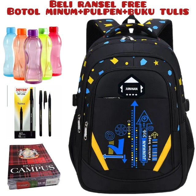 DT_Beli 1 Dapat 1 - Tas Sekolah Anak-anak Untuk Anak Perempuan Tas Sekolah Besar Tas Buku Sekolah Dasar Lucu Ransel Sekolah Anak Ransel Perjalanan_Beli Ransel Free Botol Minum+Pulpen+Buku Tulis