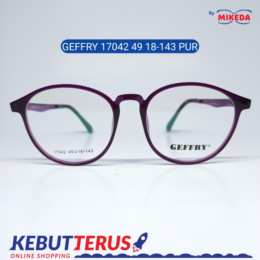Mikeda-FRAME KACAMATA GEFFRY 17042 PUR + LENSA(MINUS/CYLINDER)