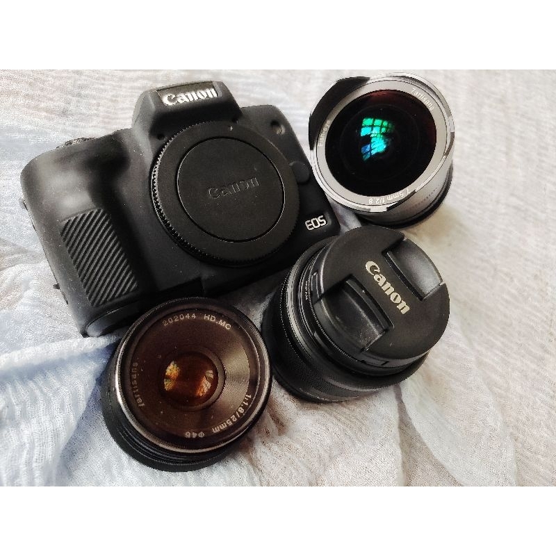camera Canon M50 fullset + 2 lensa