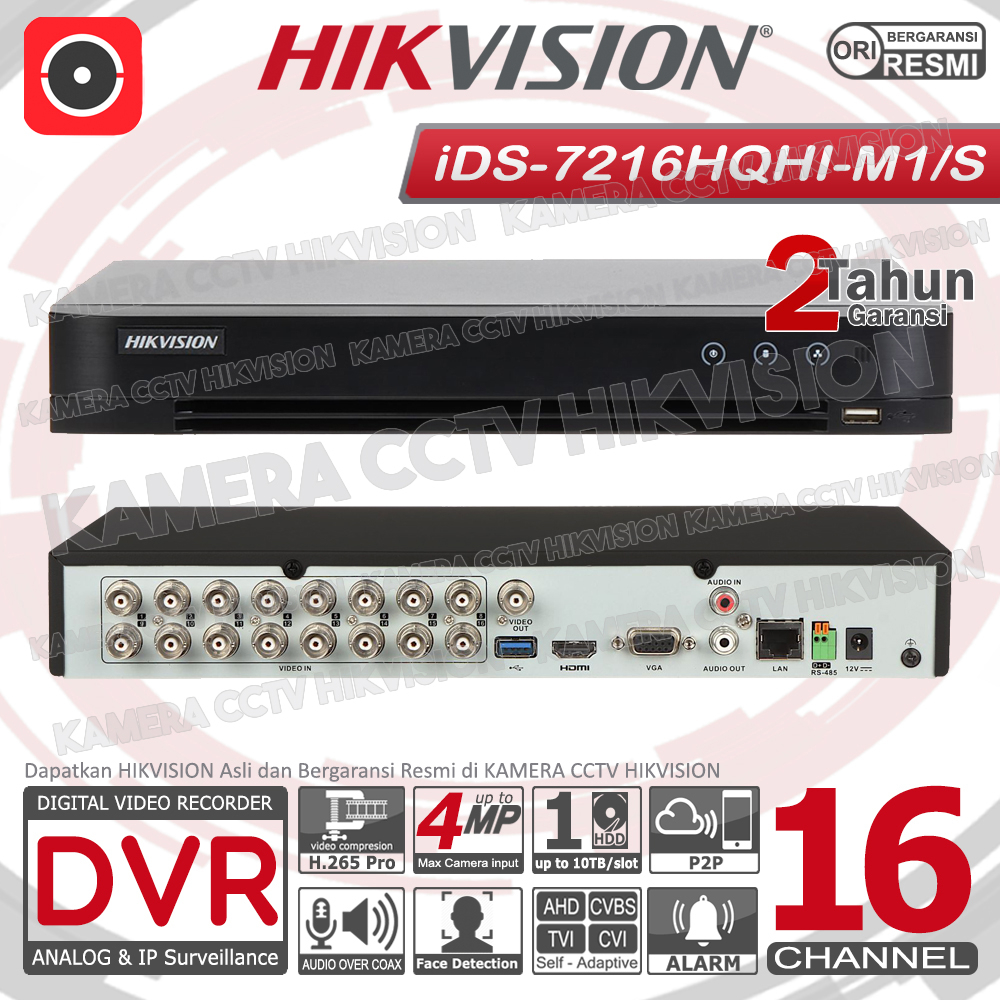 DVR HIKVISION RECORDER CCTV 4MP 16CHANNEL TURBO HD ANALOG 16CH
