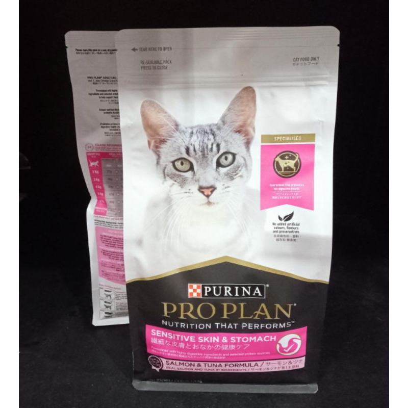 Proplan Catfood Adult Sensitive Skin &amp; Stomach Salmon Tuna Formula 1,5kg Freshpack- or dryfood pro plan dewasa