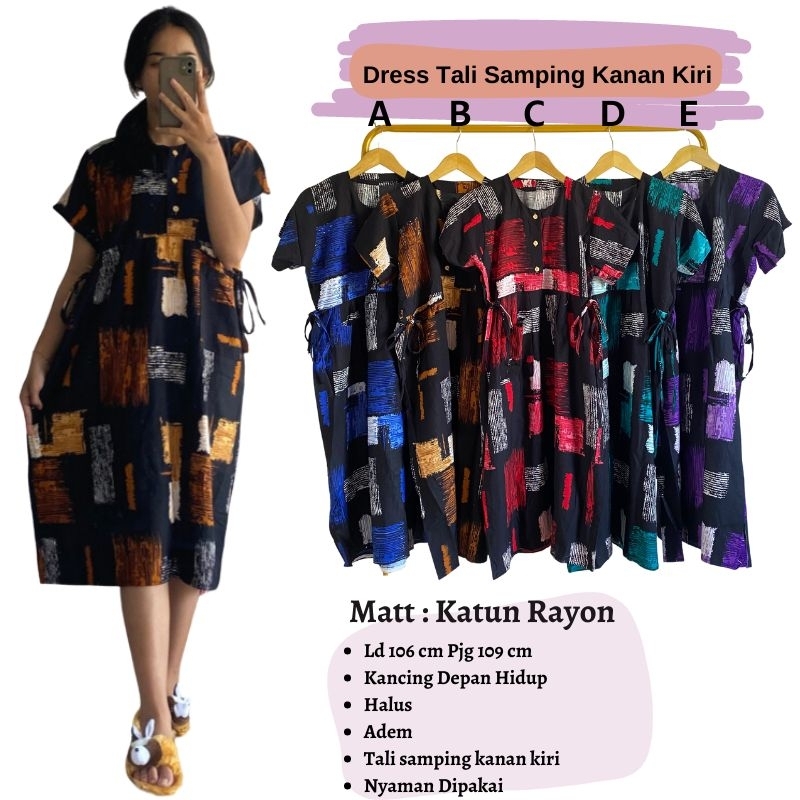 Daster Tali Samping Kanan Kiri Katun Rayon