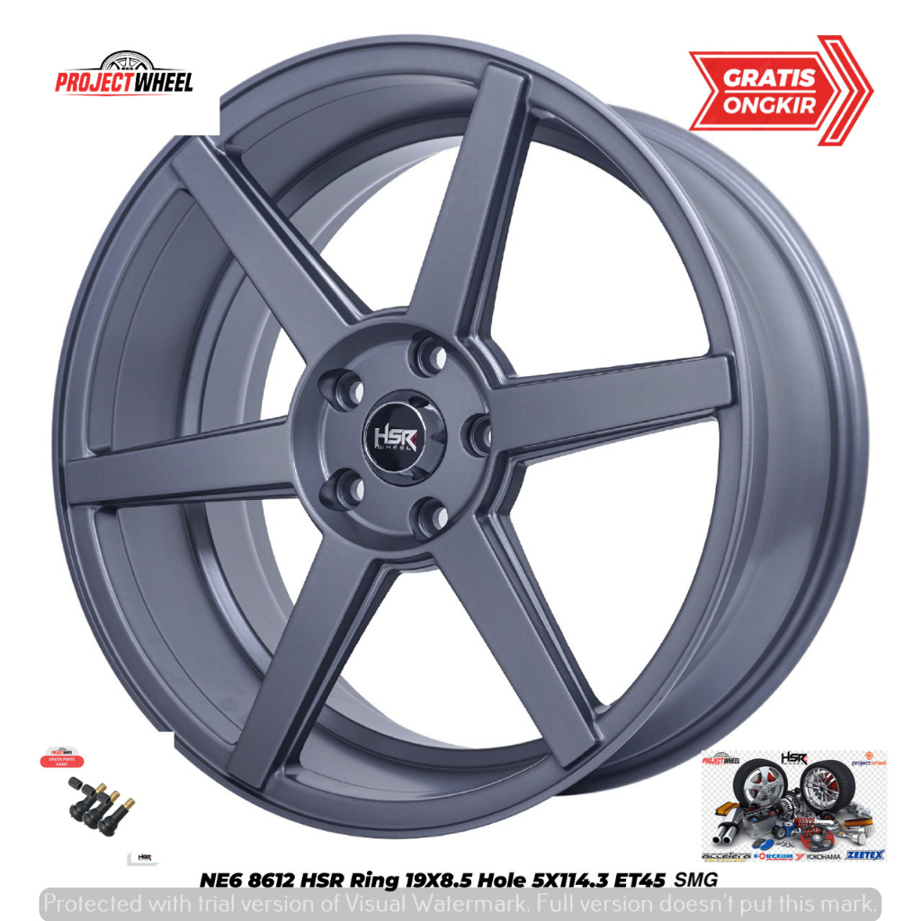 JUAL VELG MOBIL RING 19 NISSAN JUKE,INNOVA,CRV DLL NE6 8612 HSR R19X85 H5X114,3 ET45 SMG