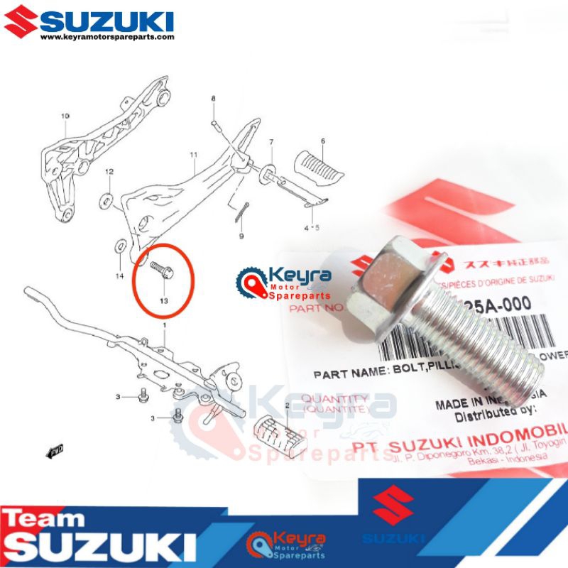 BAUT BREKET FOOTSTEP BELAKANG SHOGUN FL125 SP RR NR ROBOT ORIGINAL