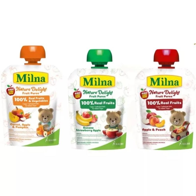 MILNA NATURE DELIGHT FRUIT PURE 80G/JUS BUAH BABY/MPASI BABY MILNA NATURE DELIGHT MURAH