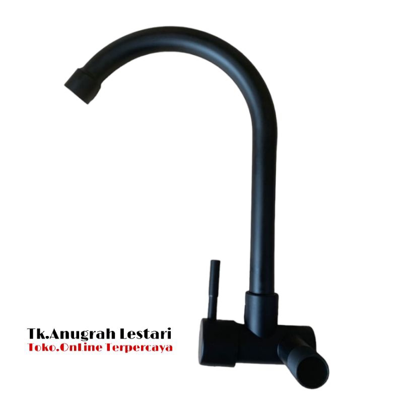 Kran cuci piring stainless tembok/Kran dapur stainless hitam tembok