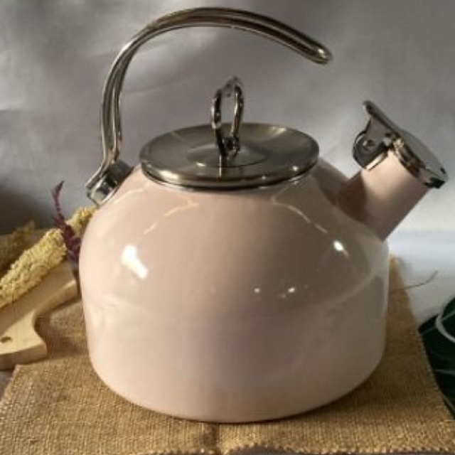 Teko / Ceret Bahan Enamel Tebal 2.2 ltr Plus Siul - Pink Muda