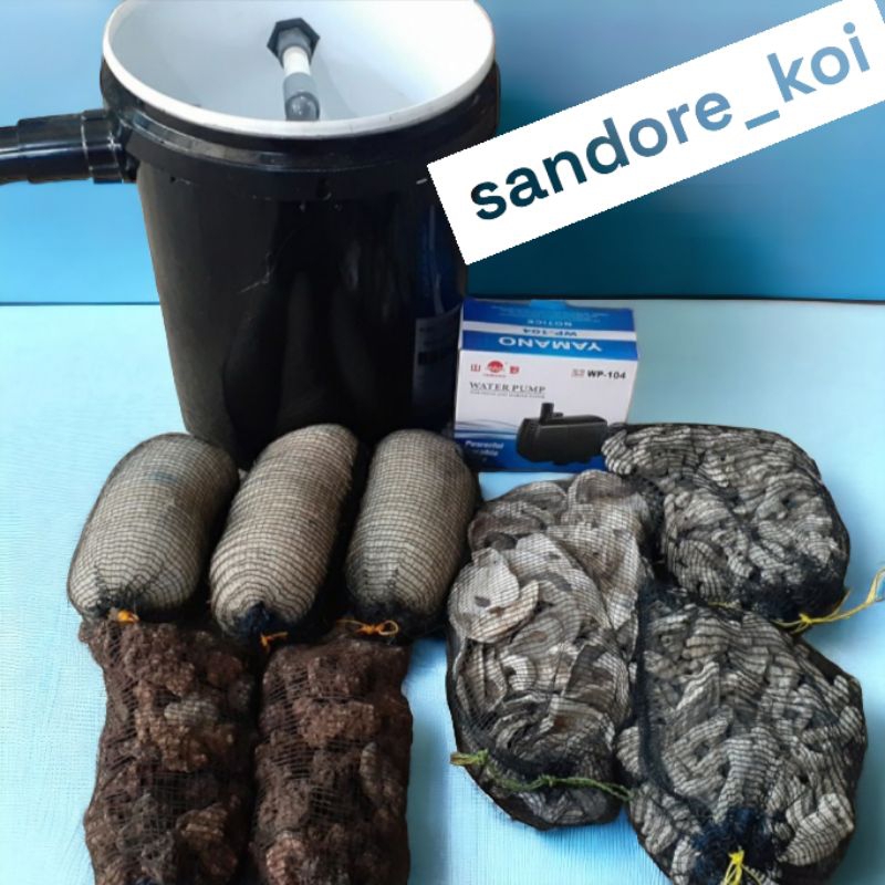 Filter tong Ember Kolam Ikan Hias 20lt Komplit