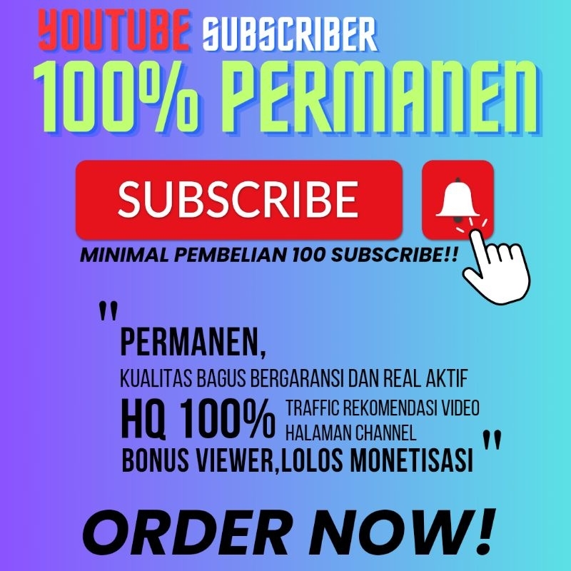 Subscriber Murah Permanen [Real Aktif]