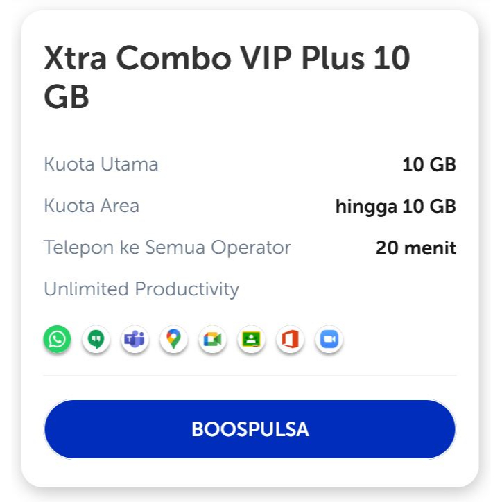XL XTRA COMBO 5GB Combo Plus 10GB VIP DATA INTERNET 30 hari KUOTA PAKET